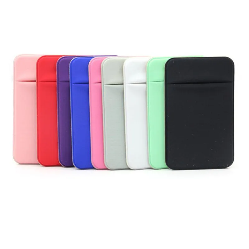 Card Holder 1PC Fashion Elastic Cloth Cell Phone Mobile Phone Wallet Case Credit ID Card Holder Adhesive Sticker Pocket