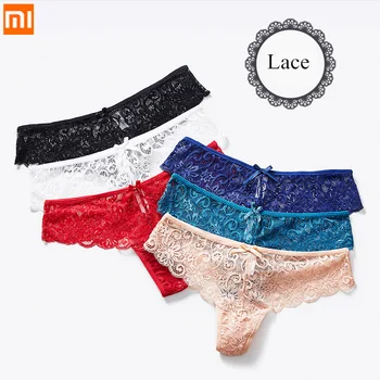 

3pcs Xiaomi Sexy Lace Panties Women Fashion Cozy Lingerie Tempting Briefs Women's Underpant Girl Low Waist Intimates Underwear
