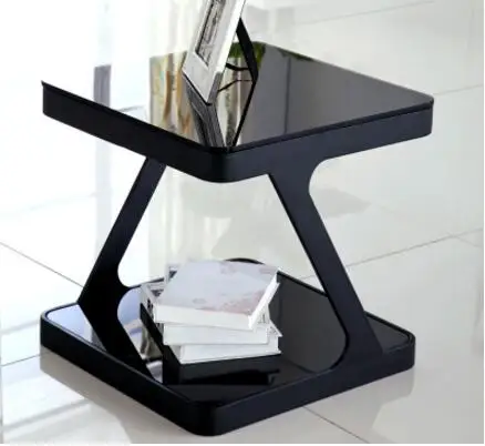 

Simple modern tempered glass coffee table creative living room small square tea table corner several sofa small side table small