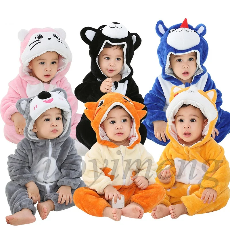 Детский комбинезон для маленьких девочек одежда Kigurumi Пижама с рисунком животных