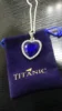 Titanic Heart of Ocean Blue Heart Love Forever Pendant Necklace with Titanic Earrings + Velvet Bag ► Photo 3/6