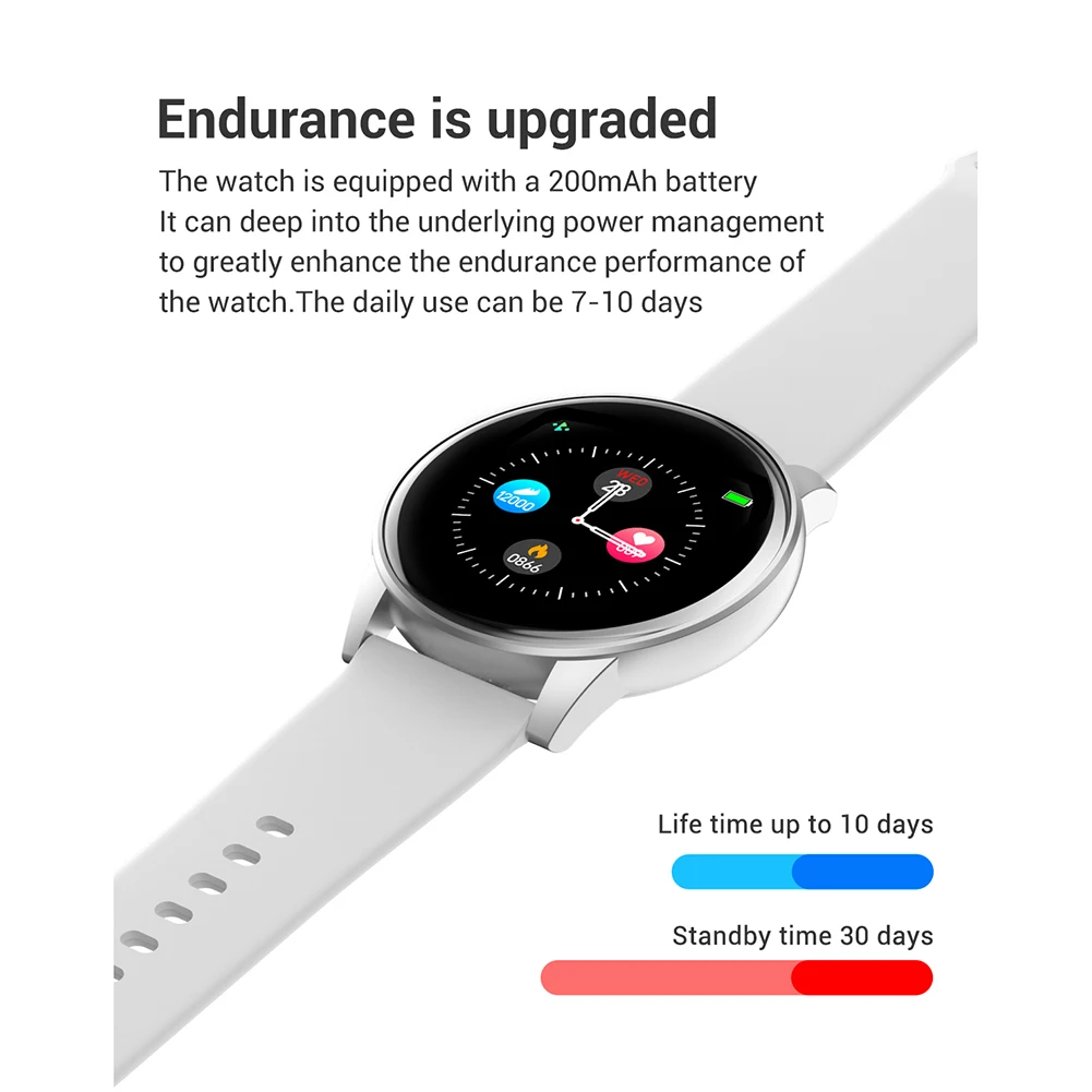 Smart Watch Bluetooth 4.0 OLED Color Screen Smartband Man Women Fashion Fitness Tracker Heart Rate Monitor for Android iOS