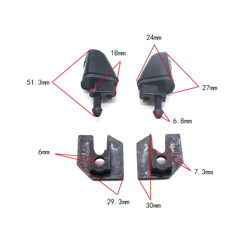 2pcs Front Headlight Washer Jet Nozzles For Mazda 6 M6 GG1 2002-2008 OE#GR1A518G0A