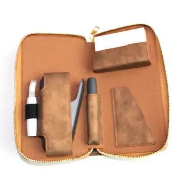 

Matte PU Leather Storage Box Holder Anti Scratch Protective Carrying Bag Case for IQOS 3.0 Zipper Pouch Wallet