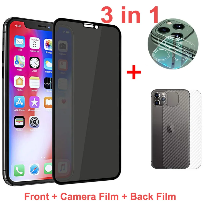3 в 1 закаленное стекло для iPhone 13 12 11pro MAX | Мобильные телефоны и аксессуары