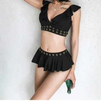 

Surfing Suit Swimming Clothes Rush Guard Swimsuit For Girls Bathing Women Love Travel Ins Embroidery Falbala Bubble Hot Female