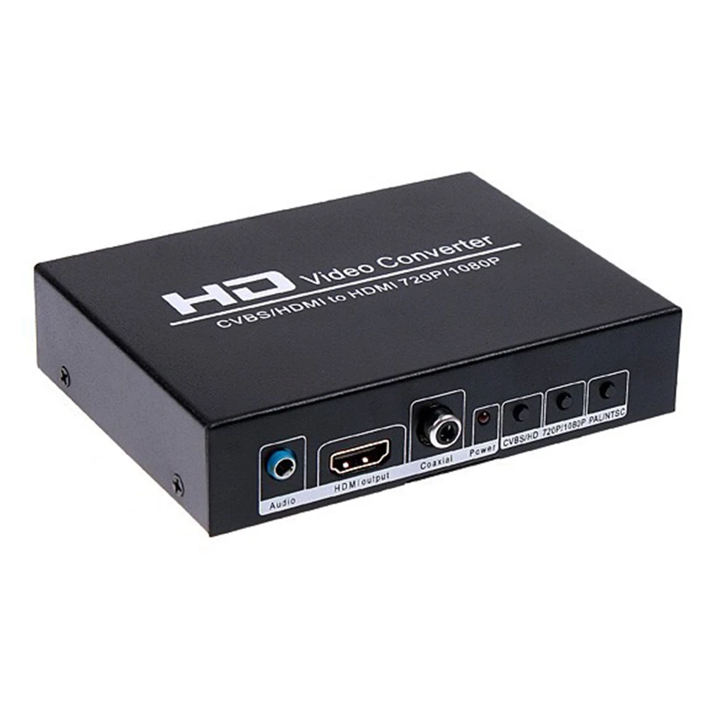 Видео конвертер CVBS AV HDMI в HDMI 1080P 720P конвертер 3,5 мм аудио интерфейс с адаптером питания для игровой консоли