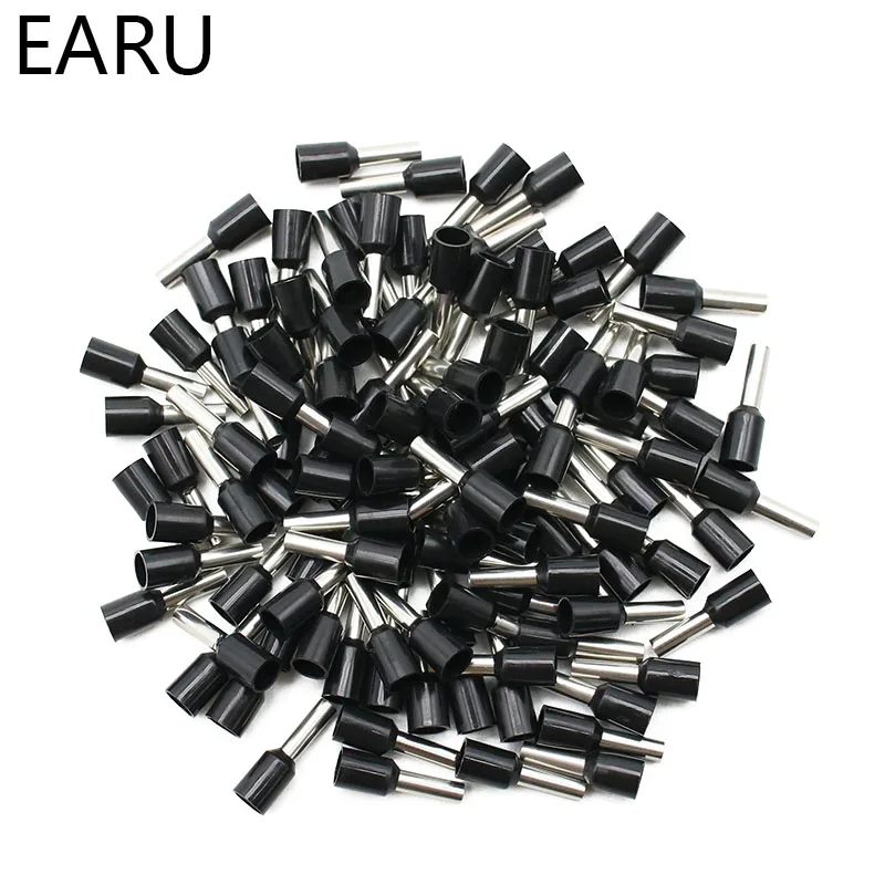E0508 E7508 E1008 E1508 E2508 Insulated Ferrules Terminal Block Cord End Wire Connector Electrical Crimp Terminator 100pcs/Pack