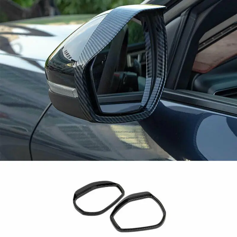 

For Ford Explorer 2020-2021 Carbon Fiber Rear View Mirror Rain Eyebrow Trim 2pcs Car modification