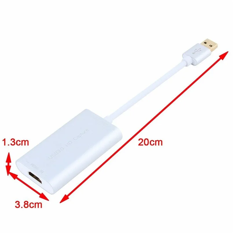 HDMI к USB 3,0 адаптер для карты видеозахвата 1080P HD рекордер коробка для Mac Windows кабель адаптера 40DEC03