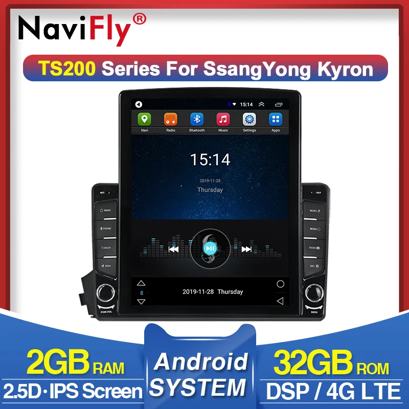 NaviFly вертикальный Tesla экран 4G LTE радио для Ssangyong Kyron Actyon Android Мультимедиа GPS навигация WIFI Carplay|Мультимедиаплеер для авто| | АлиЭкспресс