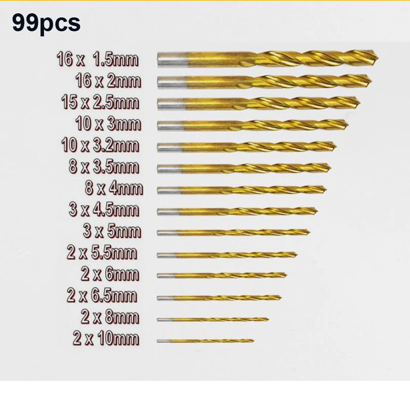 Hole Opener HSS Twist Drill Bits Set DIY Woodworking 1.5-10mm Titanium Coated Surface 118 Degree For Drilling woodworking Hole Opener HSS Twist Drill Bits Set DIY Woodworking 1.5-10mm Titanium Coated Surface 118 Degree For Drilling woodworking