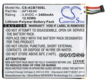 

Cameron Sino Battery for Acer Iconia One 7 B1-750 Replacement AP14E4K AP14E4K (1ICP4/86/94) AP14E8K KT.00104.001 3400mAh