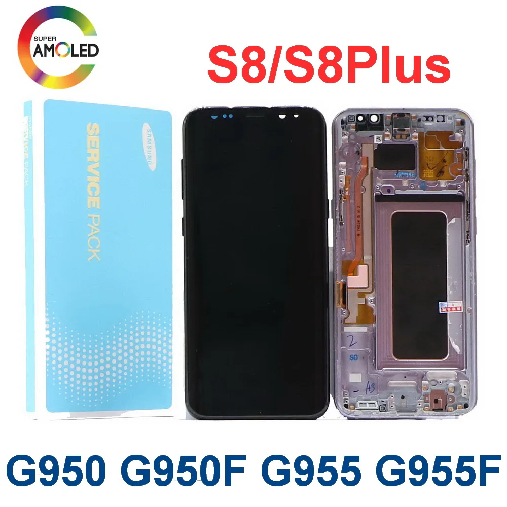 

Original Super AMOLED S8 with black dot pixels for SAMSUNG Galaxy S8 G950 G950F Display S8Plus G955 G955F Touch Screen Digitizer