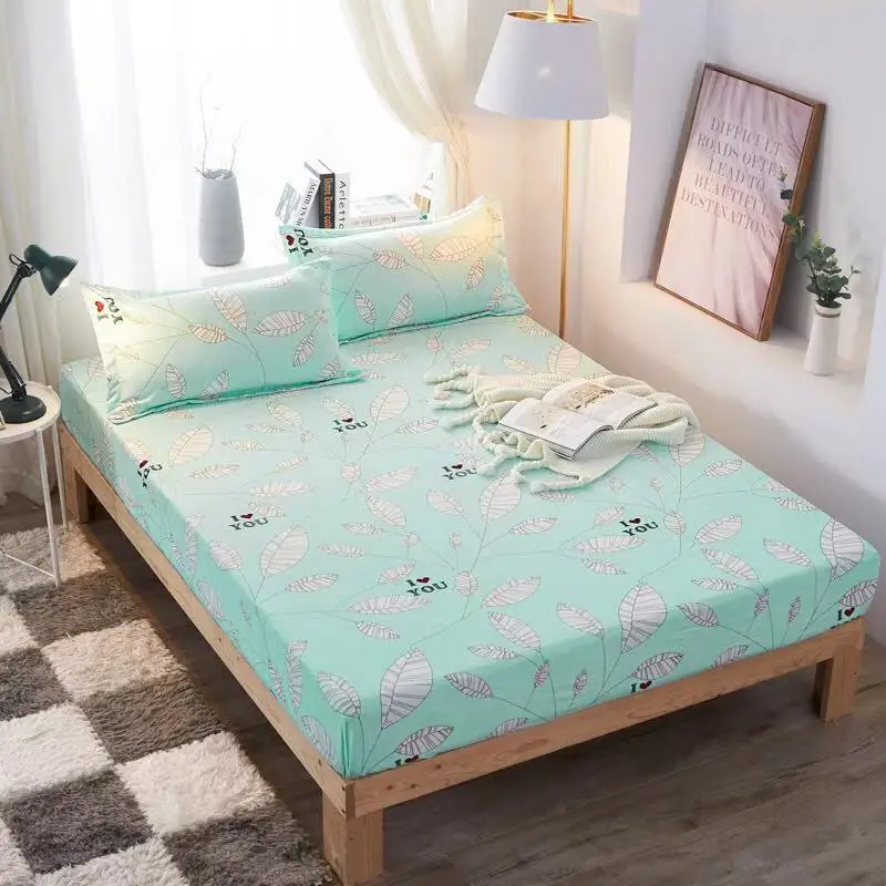 

2019 New Product 3-pcs 100%Polyester Printed Sheet Mattress Cover Four Corners With Elastic Band Bed Sheet Pillow case