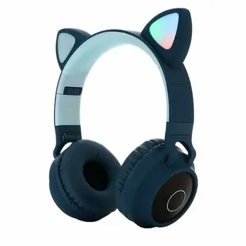 

Wireless Bluetooth 5.0 Stereo LED Cat Ear Headphones Kids Gaming Flashing Glowing With Microphone For MP3 Mobile Phone Computer