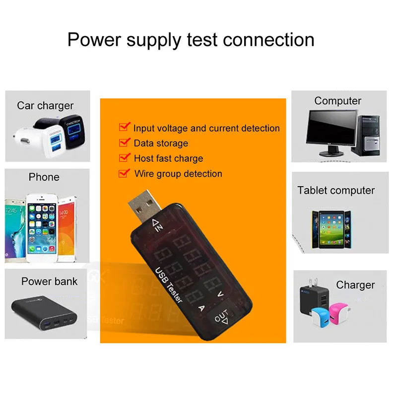 Измерительный прибор USB многофункциональный аккумулятор вольтметр Амперметр