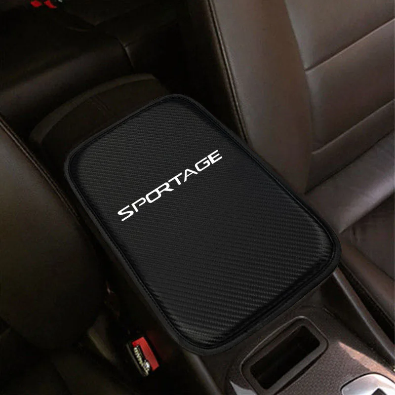 Для KIA Sportage подлокотник коробка накладка черный из искусственной кожи Автомобильный Центр коробка для хранения защитная накладка