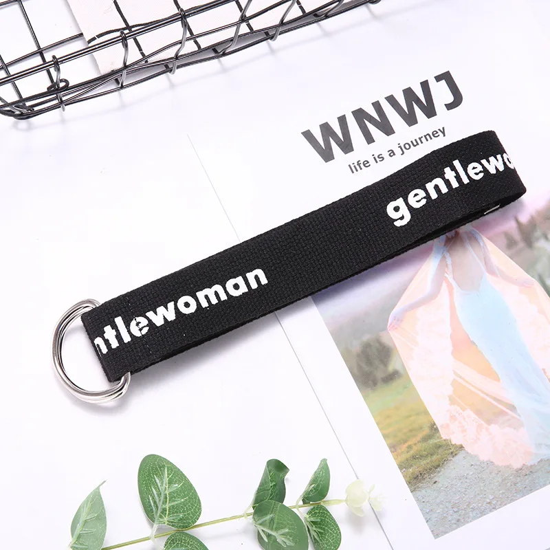 GW-Black TagerWilen ремень стиль буквы напечатаны мода унисекс двойное D Кольцо холст ремень длинные джинсы ремни для женщин брезентовый мужской ремень - Цвет: GW-Black