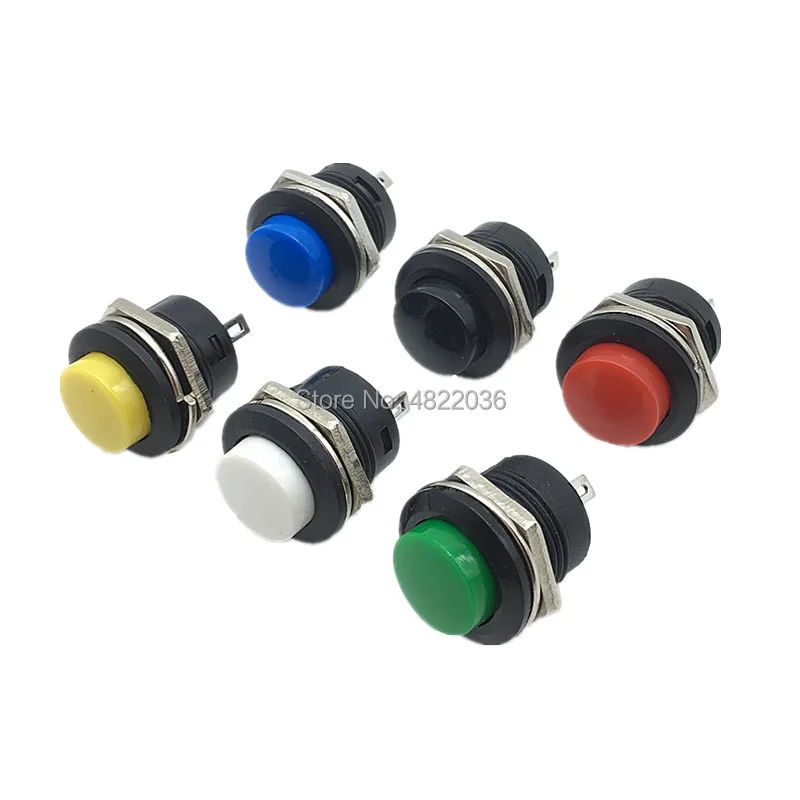 O Push Button Switch 250V AC 5PCS 16MM White Momentary OFF-ON N 