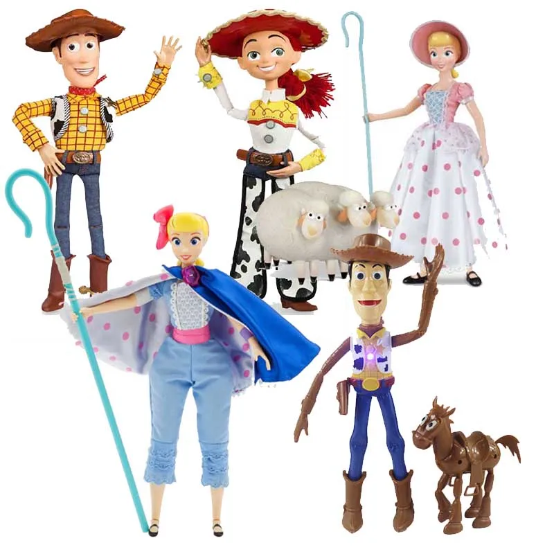 

43cm Toy Story 4 Talking Woody Jessie Horse Bo Peep Action Toy Figures Model Toys Children Christmas Gift No Box