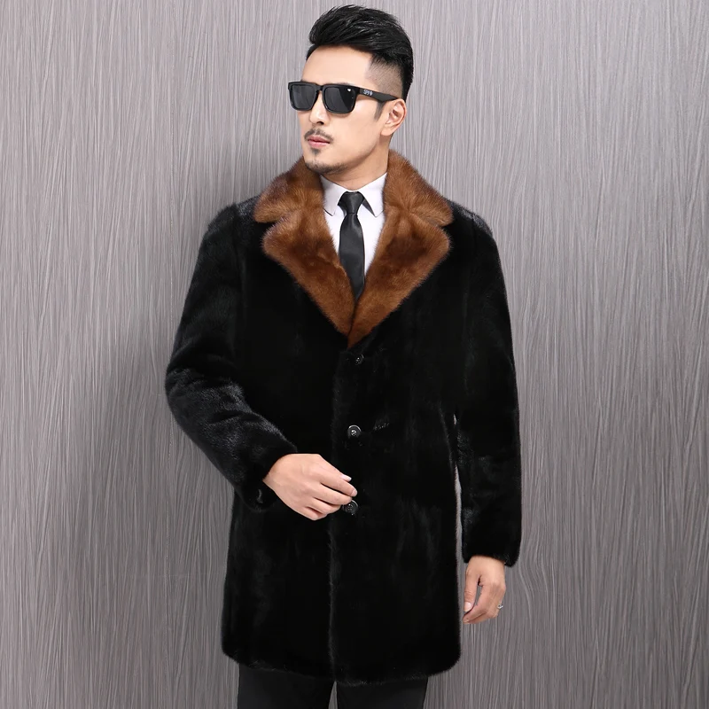 Мужская шуба из натурального меха норки 2019 зимняя куртка мужская теплая верхняя одежда из натурального меха Мужская одежда жилет Homme Vnf17226