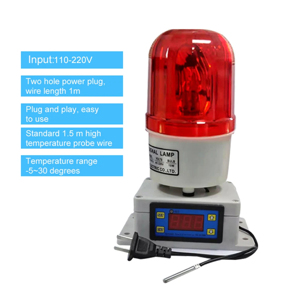 

Temperature Alarm Thermostat Machine Room Farm Oven Temperature Alarm with High Temperature Probe Wire
