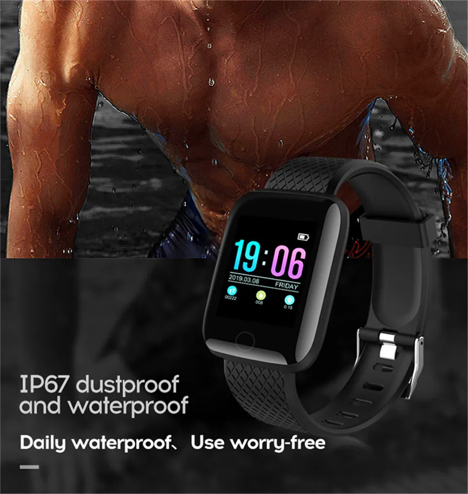 13-130435 Smart Wristband Heart Rate Monitor Smart Fitness Bracelet Blood Pressure Waterproof IP67 Fitness Tracker Watch For Women Men