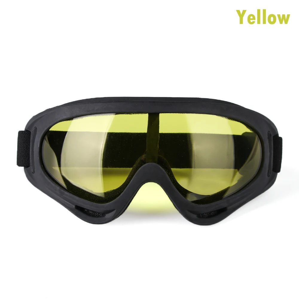 yellow 1 шт унисекс ветрозащитные очки лыжные противотуманные очки пылезащитные линзы солнцезащитные очки для спорта на открытом воздухе велосипедная оправа очки - Цвет: yellow