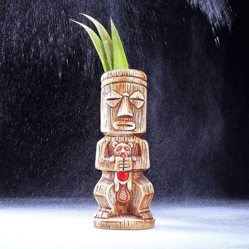 Гавайские кружки Tiki, Коктейльная чашка, пивная кружка для напитков, кружка для вина, керамическая Пасхальная кружка Tiki, барная кружка, инструмент