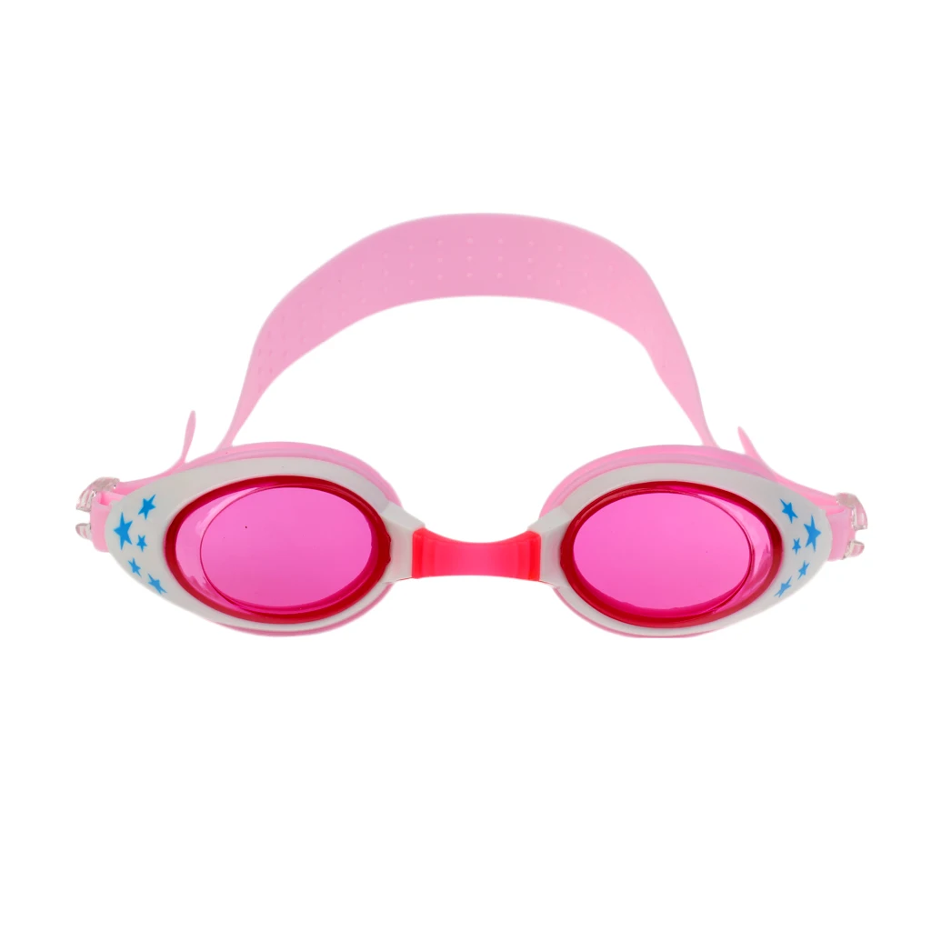 Pink Детские противотуманные очки для плавания, регулируемые очки для плавания+ 2 штуки, затычки для ушей, очки для плавания - Цвет: Pink