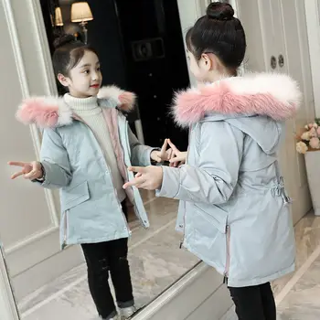 

2020 Winter Cotton Padded Jackets For Girls Parkas Children's Clothing Hooded Thick Warm Kids Girls Outerwear Kids Coats W745