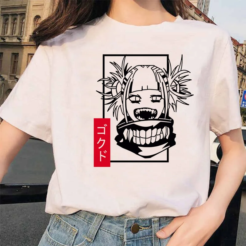 Японский аниме Ahegao футболка Женская Harajuku Boku No Hero Academy футболка Senpai смешная футболка Himiko Toga футболки женские