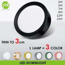 3W, 5 Вт, 7 Вт, 9 Вт, 12 Вт, 15 Вт, ультратонкий, 3 цвета, светильник светодиодный, потолочный светильник, настенный, Круглый, маленький светильник для гостиной, светильник для прохода