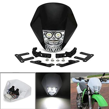 

Motorcycle Headlight,Dual 5W LED Bulbs 12V Universal Modified Headlight head light lamp for Motorcycle Dirt Pit Bike forMX XC EX