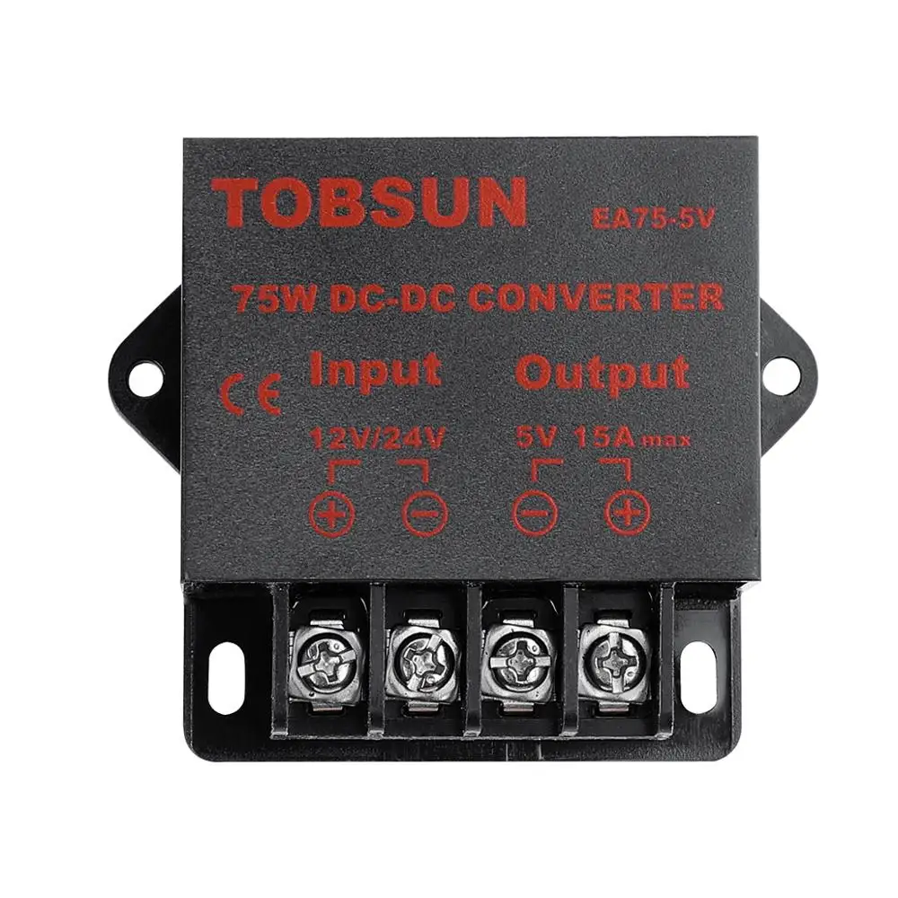 12V 24V to 5V 15A 75W DC DC Converter Transformer Voltage Regulator Reducer Solar TV Car LED Power Supply Step Down Buck Module