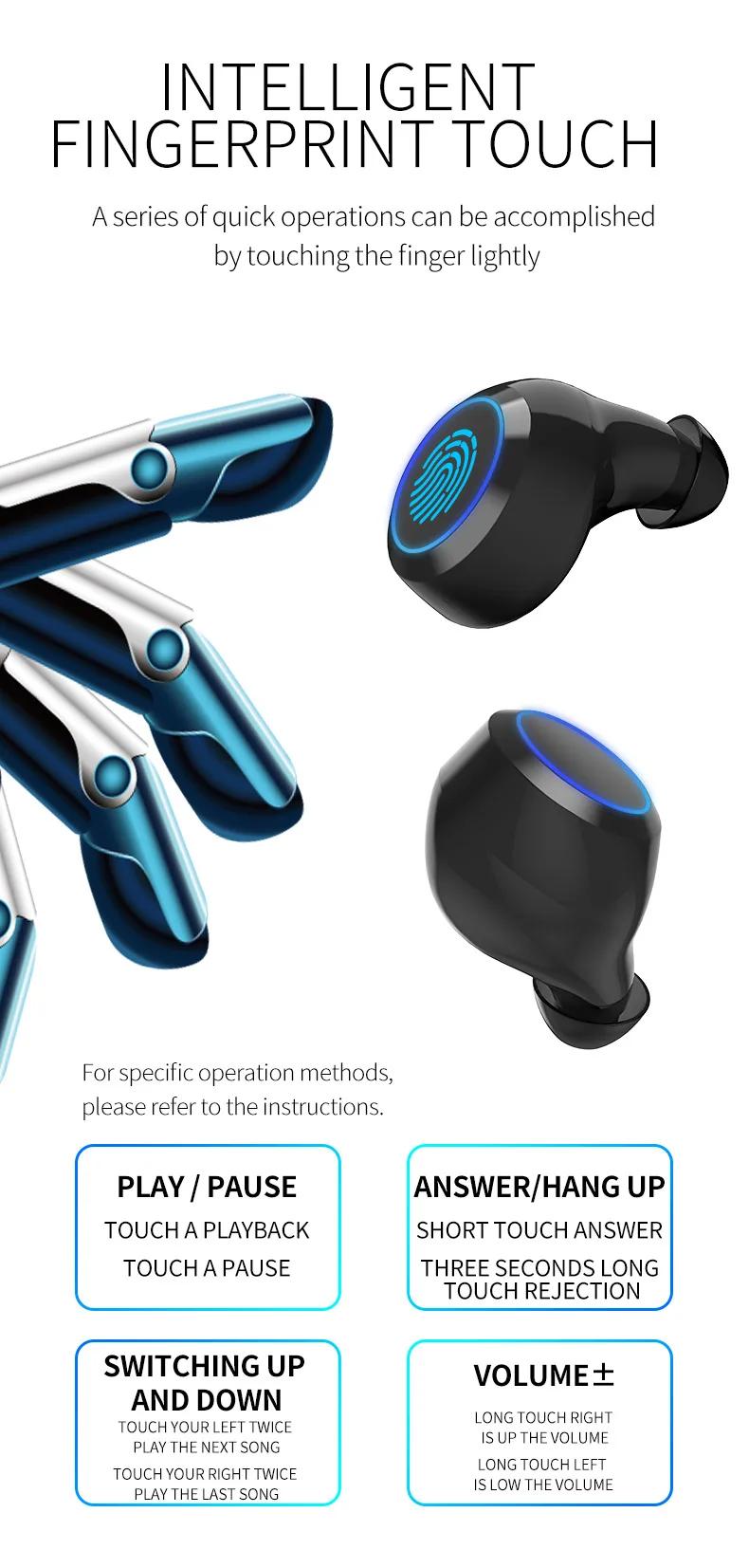 TWS Беспроводные Bluetooth 5,0 наушники HM51Ipx6 водонепроницаемые 3D настоящие Hifi стерео наушники с микрофоном с зарядным устройством