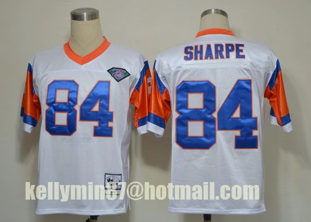Stitiched, Denver, Dennis Smith, John Elway, Terrell Davis, Steve Atwater, Shannon Sharp, Peyton Manning, Throwback Jersey - Цвет: Фиолетовый