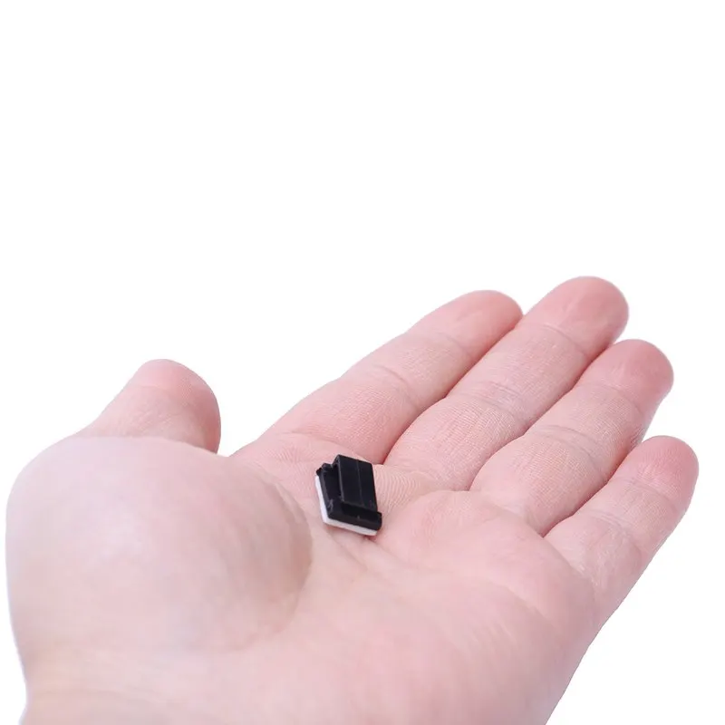 100pcs Plastic Wire Tie Rectangle Cable Mount Clip Clamp Self-adhesive Black