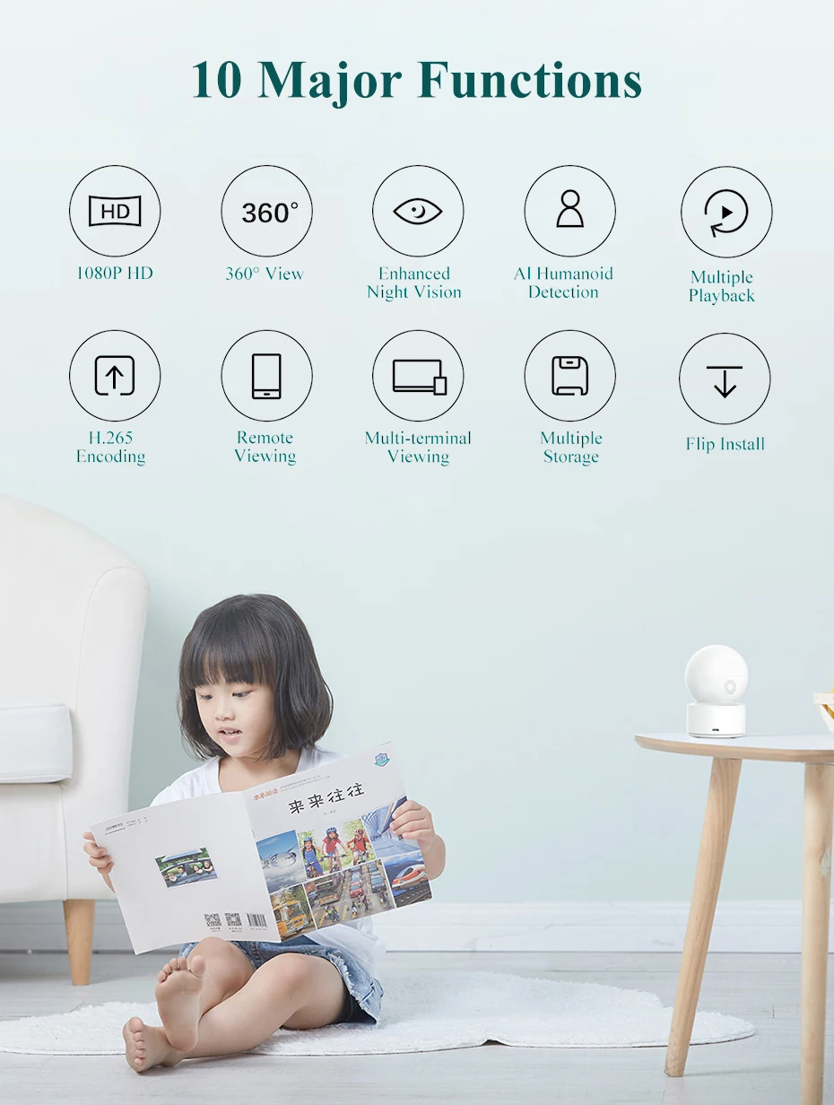 Обновленная Беспроводная ip-камера Xiao mi jia Chuang mi 1080P HD с углом обзора 360, CCTV, Wi-Fi, поворотная камера ночного видения, веб-камера для умного дома mi