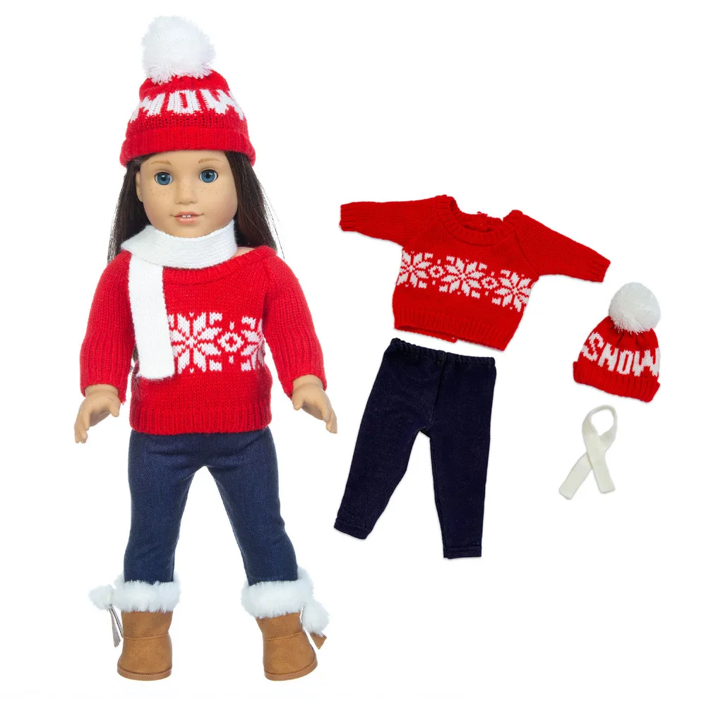 2023 Christmas Sweater Set Fit For American Girl Doll 18 Inch Doll Clothes , Shoes are not included.