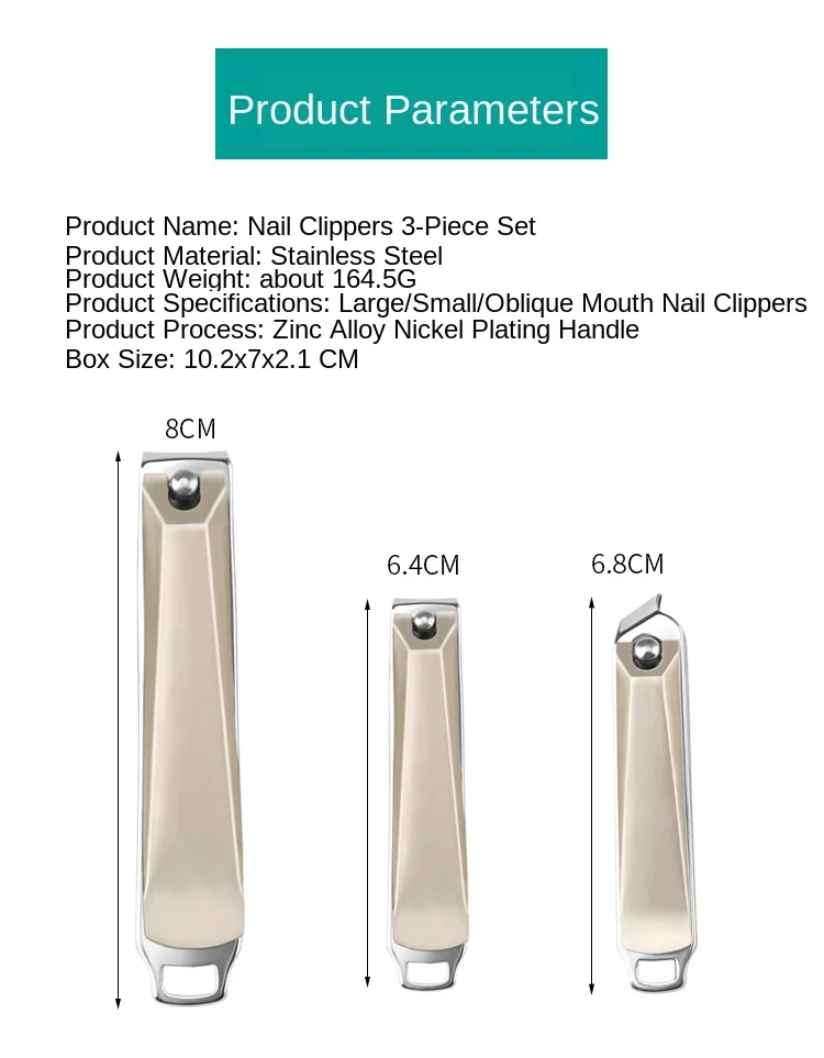 Máquina de Cortar Unhas de Aço Conjunto de Corte de Unhas Aparador de Unhas com Liga de Zinco Inoxidável Real Estilos Profissional Níquel Chapeamento 3 2 unhas profissional aparador de unhas com liga de zinco níquel chapeamento