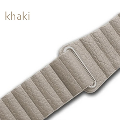 khaki Натуральная кожа для apple watch band 4(iwatch 5) 44 мм 40 мм apple watch 3 2 1 ремешок 42 мм 38 мм аксессуары для запястья браслета - Цвет ремешка: khaki