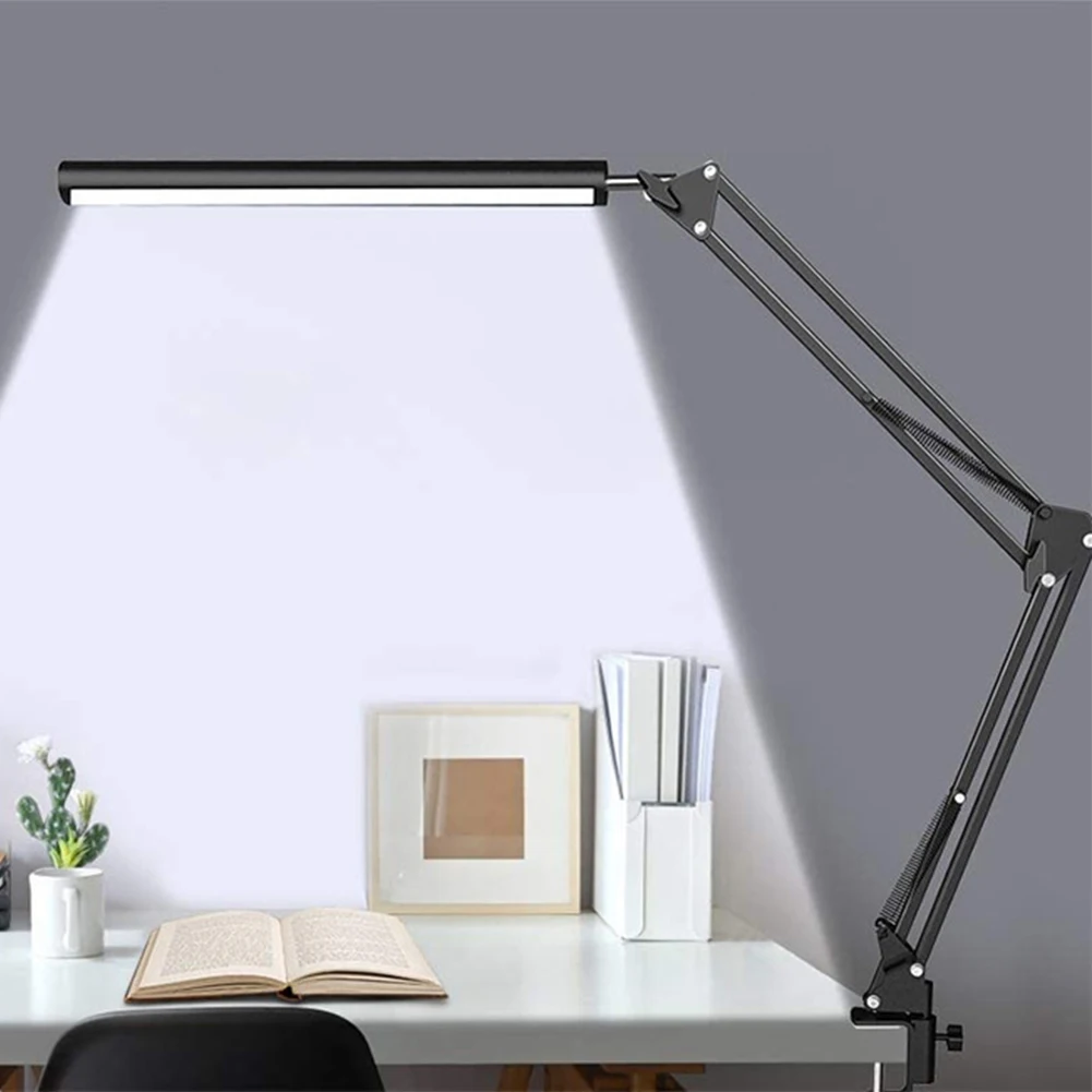 LED Desk Lamp with Clamp Eye-Care Dimmable Reading Light 3 Color Modes Swing Arm Lamp USB Clip-on Table Lamp Daylight Lamp images - 6