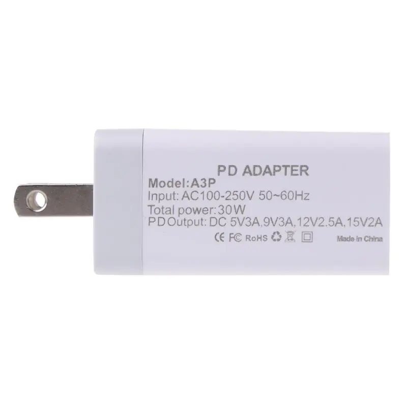 30 Вт 30 Вт usb type-C USB-C PD мобильный телефон Быстрая зарядка настенное зарядное устройство адаптер для дома путешествия США Разъем для iPhone iPad samsung Galaxy 6