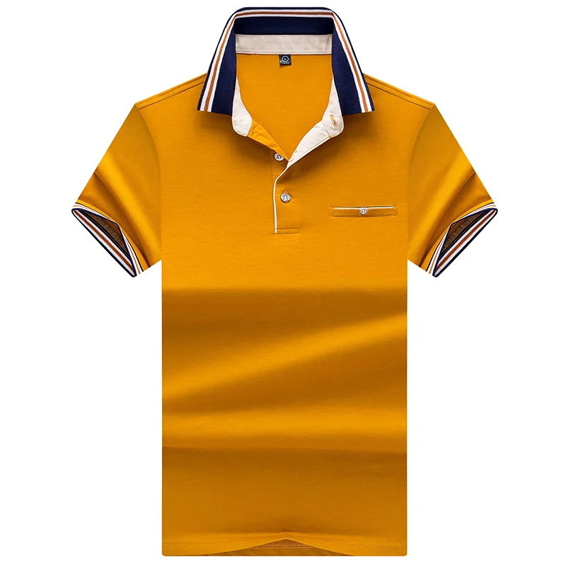 Yellow Pocket style Hollirtiger, поло, мужская рубашка с мультяшной вышивкой, Мужская одежда, хлопок, черный, белый, красный, Джерси - Цвет: Yellow Pocket style