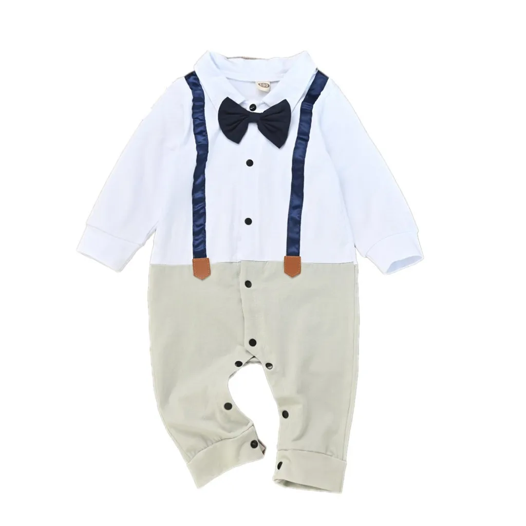 Одежда для новорожденных и маленьких мальчиков; Комбинезоны для детей; зимний комбинезон для детей с бантом на подтяжках; комбинезон для джентльмена;#4