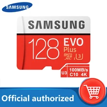 SAMSUNG – carte Micro SD EVO Plus, 128 go, 100 mo/s, classe 10, U3, TF, 4K HD, pour téléphone, tablette, etc.