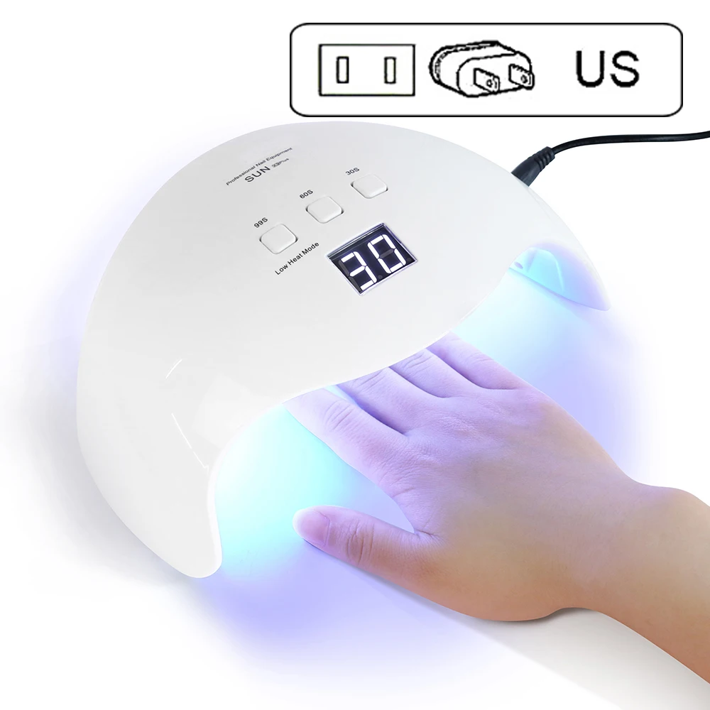 40W US Plug SUN X9 Plus 40 Вт УФ светодиодный светильник Сушилка для ногтей Солнечный свет Маникюр гель лак отверждения машина ЖК-дисплей лампа для ногтей салонный инструмент Сушилка для ногтей - Цвет: 40W US Plug