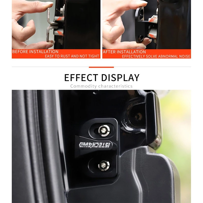 Car Modification Tailgate Protection Limiting Stopper Solve Abnormal Noise Door Lock Buckle for Toyota Prado RAV4 03-21 car door lock damper